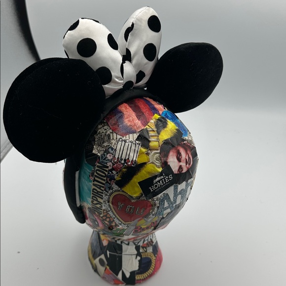 Minnie Mouse Polka Dot Ear Headband with Satin Bow for Adults – Black and White - Picture 4 of 7